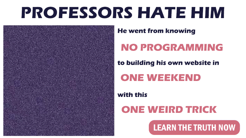 Parody advertisement of a 'hackerman' learning how to build a website in one weekend claiming that professors hate him